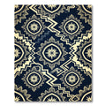 Midnight Navy Geometric Starburst Cream Area Rug
