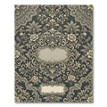 Elegant Charcoal Silver Floral Damask Arrangement Rug