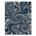 Deep Blue Swirling Marbled Waves Rug