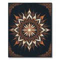 Ornate Terracotta Black Celestial Sun Medallion Rug