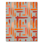 Vibrant Orange Red Abstract Brushstroke Rug