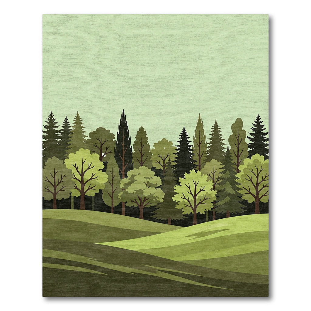 Forest Scene Green Woodland Landscape Rug