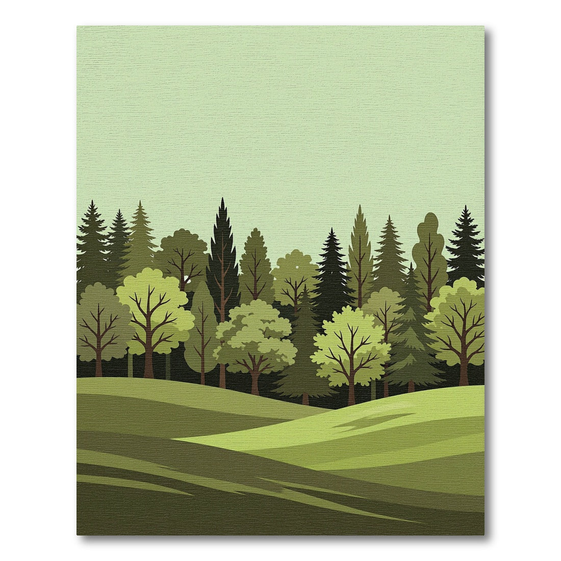 Forest Scene Green Woodland Landscape Rug