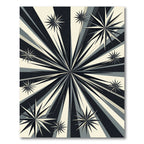 Monochrome Starburst Geometric Radiating Rug