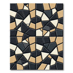 Modern Beige Gray Geometric Mosaic Rug