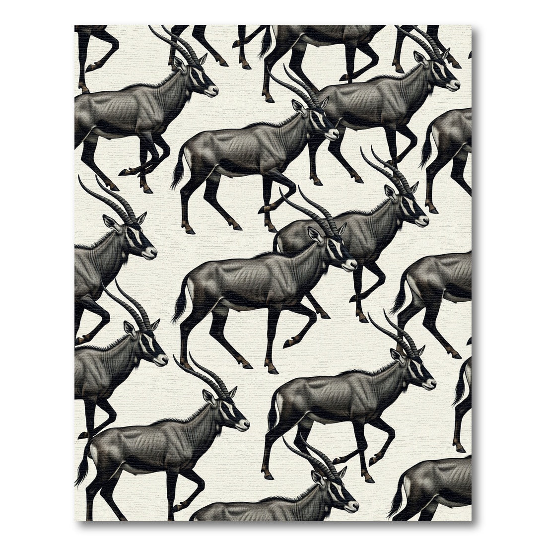 Sophisticated Gray Antelope Animal Illustration Rug