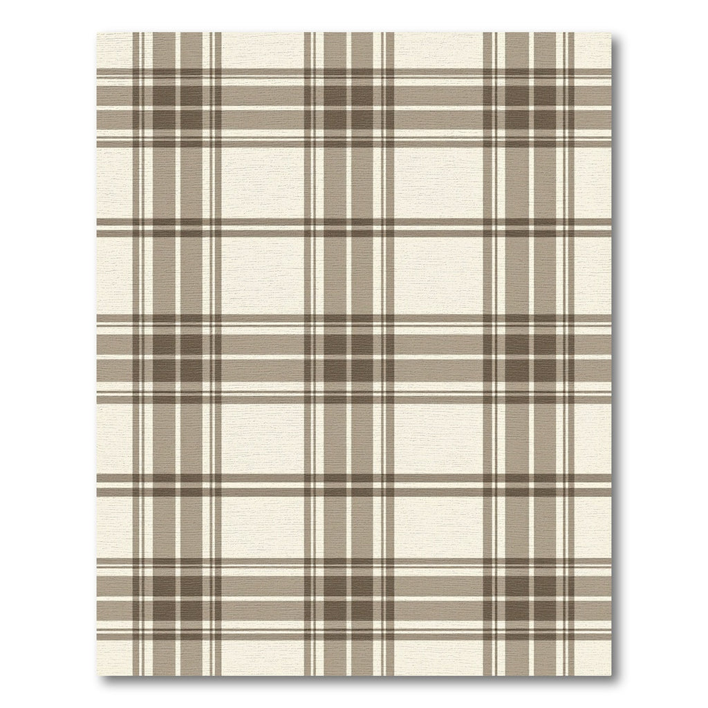 Classic Tan Plaid Grid Rug