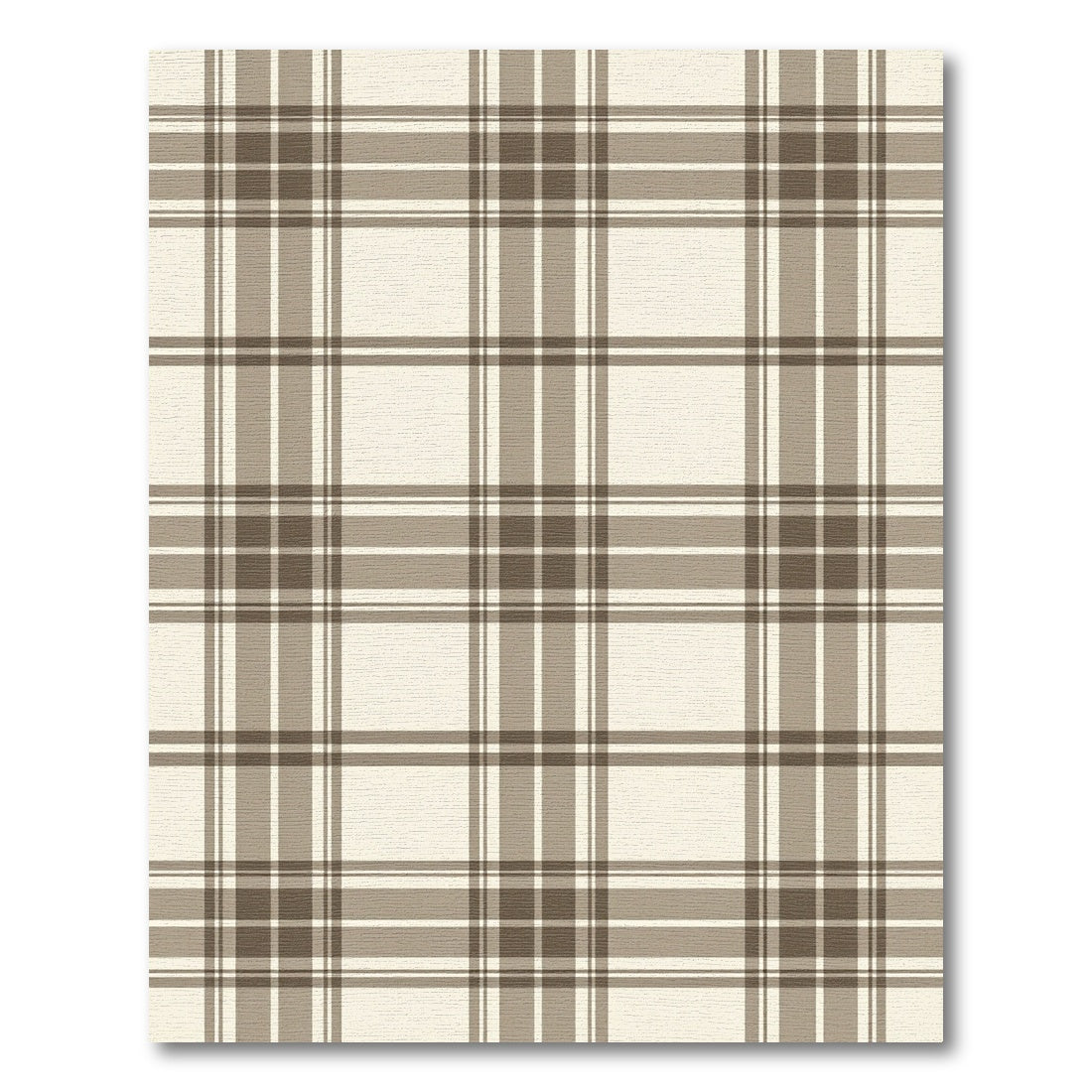 Classic Tan Plaid Grid Rug