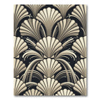Art Deco Cream Shell Fountain Rug