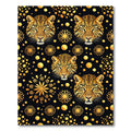Golden Leopard Heads Fireworks Pattern Rug
