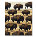 Majestic Wild Bison Meadow Landscape Rug