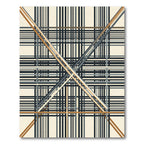 Contemporary Neutral Plaid Grid Lines Rug