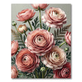 Soft Blush Ranunculus Floral Bouquet Rug