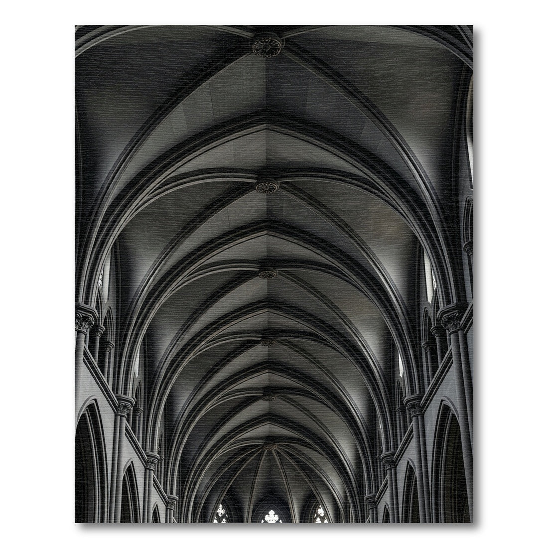 Gothic Gray Arched Vault Ceiling Rug