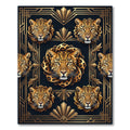 Art Deco Gold Leopard Portrait Frame Rug
