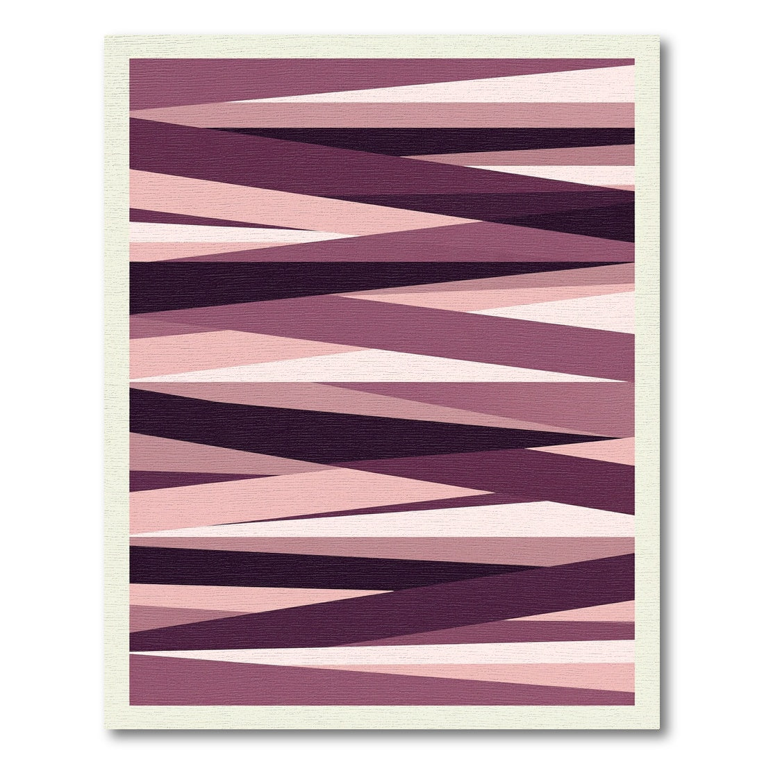 Plum Pink Geometric Overlapping Stripes Rug
