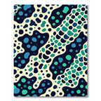 Abstract Teal Blue Fluid Polka Dot Rug