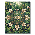 Emerald Green Floral Mandala Ornament Rug