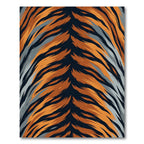 Bold Orange and Gray Tiger Stripe Rug