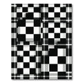 Modern Monochrome Checkered Geometric Block Grid Rug