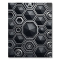 Monochrome Industrial Metallic Hexagonal Structure Rug