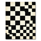 Minimalist Black and White Checkered Square Rug