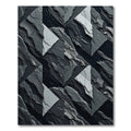 Modern Geometric Slate Grey Angular Mosaic Rug