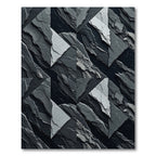 Modern Geometric Slate Grey Angular Mosaic Rug