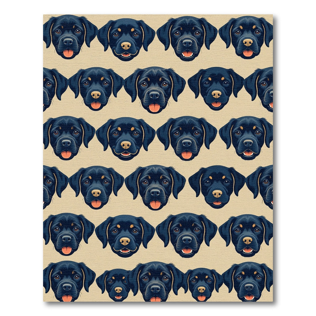 Cheerful Black Labrador Puppy Face Grid Rug