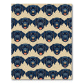 Cheerful Black Labrador Puppy Face Grid Rug