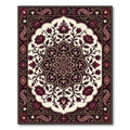 Burgundy Crimson Floral Paisley Medallion Rug