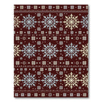 Crimson Blue Yellow Snowflake Sweater Pattern Rug