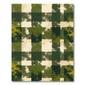 Distressed Forest Green Gingham Checkered Rug