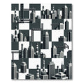 Monochrome Cityscape Industrial Towers Rug