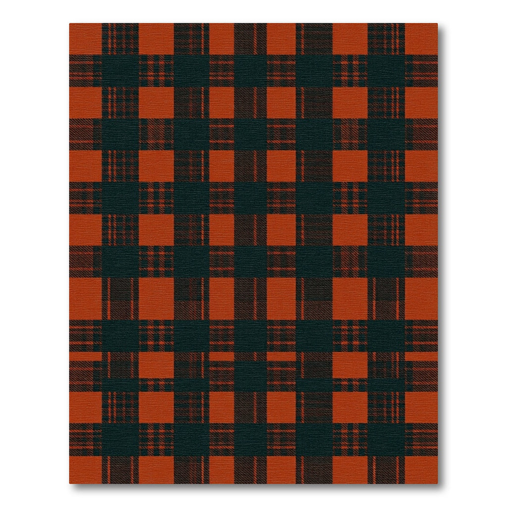 Rustic Orange Black Buffalo Check Rug