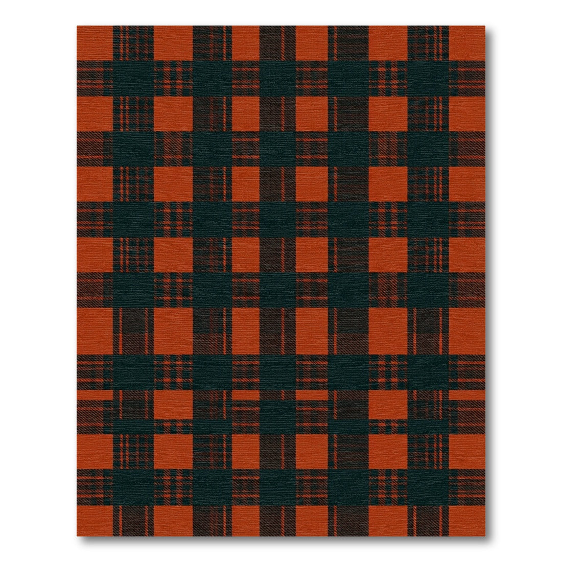 Rustic Orange Black Buffalo Check Rug
