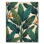 Lush Green Tropical Bird of Paradise Rug