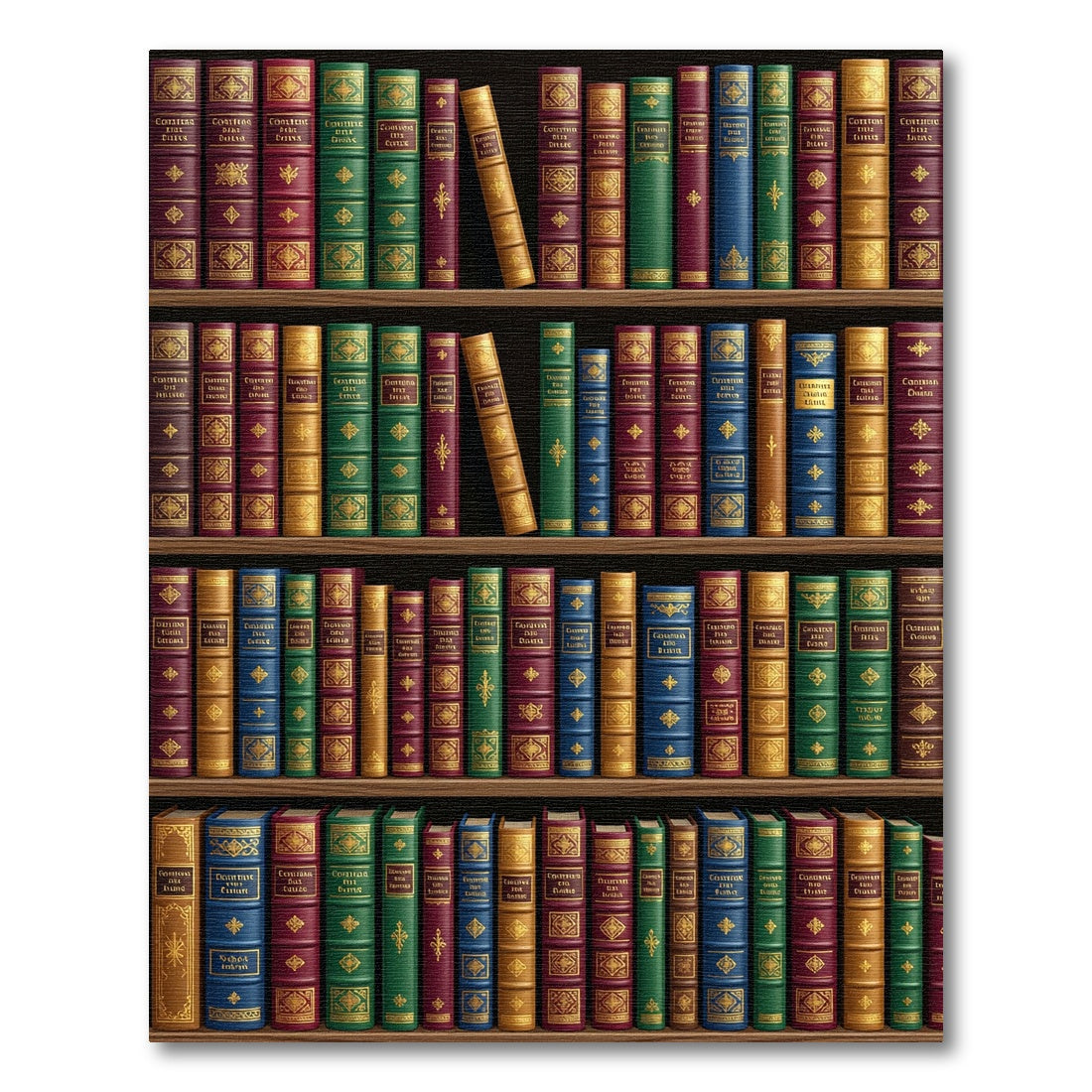 Classic Multi-Colored Library Book Spine Shelf Rug