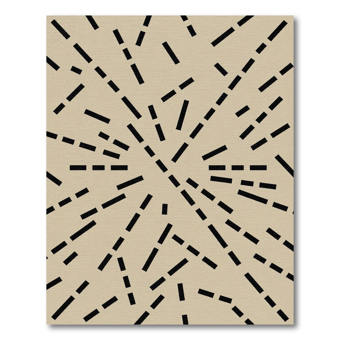 Beige Abstract Dash Lines Minimalist Rug