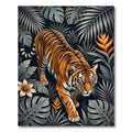 Majestic Tiger Among Tropical Foliage Rug