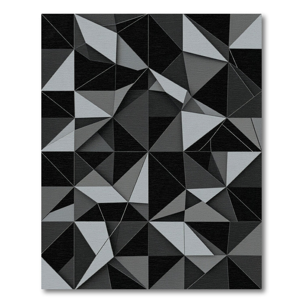 Monochromatic Geometric Abstract Angular Layers Rug