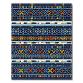 Bold Navy Geo Tribal Arrow Stripe Rug