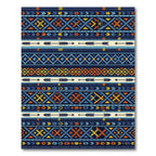 Bold Navy Geo Tribal Arrow Stripe Rug