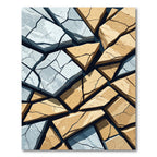 Cracked Stone Terracotta Blue Mosaic Rug