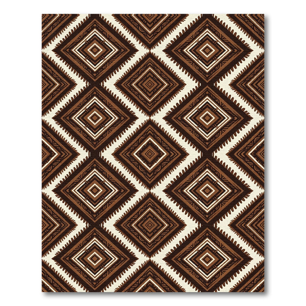 Dark Brown Diamond Zigzag Geometric Rug