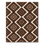 Dark Brown Diamond Zigzag Geometric Rug
