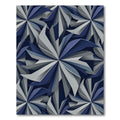 Modern Navy and Gray Geometric Swirl Rug