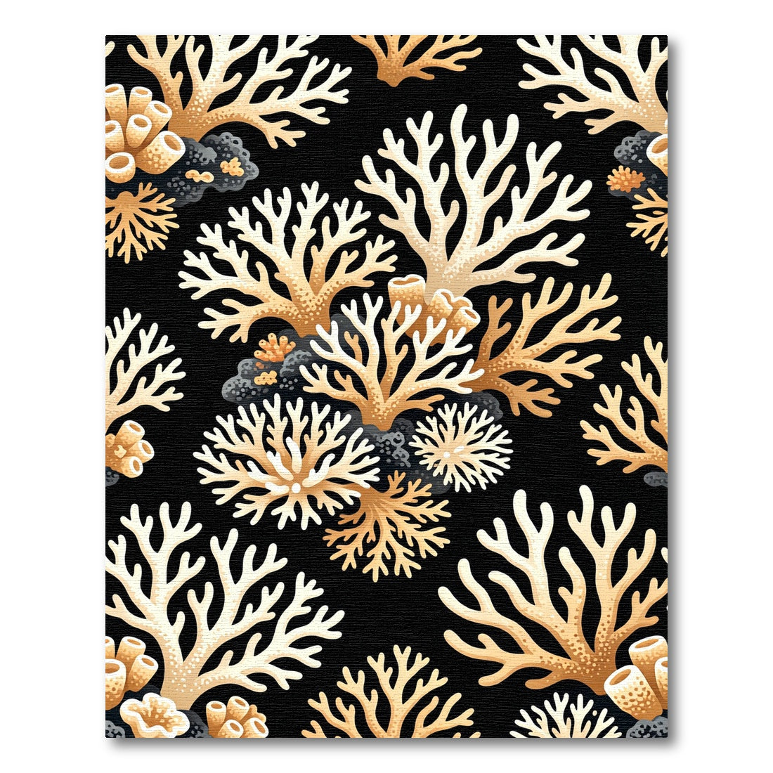 Golden Coral Underwater Branch Arrangement Rug