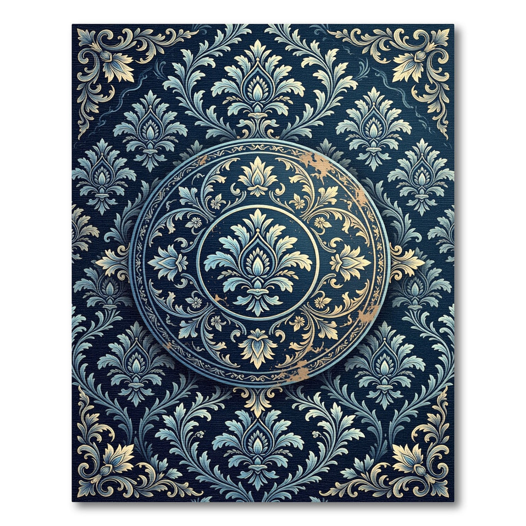 Elite Midnight Blue Filigree Medallion Rug
