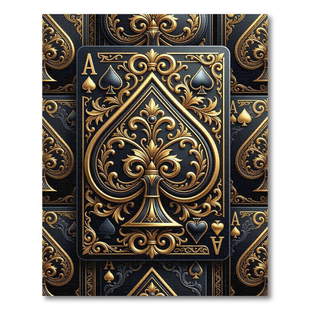 Ornate Golden Spade Ace Luxe Rug